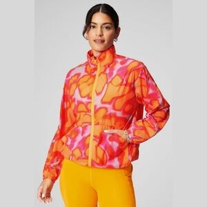 FABLETICS Flyweight Oversized Vibrant Pink and Orange Women's Jacket, Size XS
